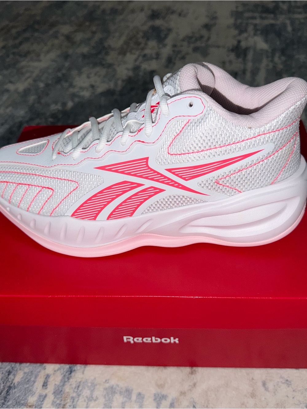 Reebok White Sneaker with Pink Accents